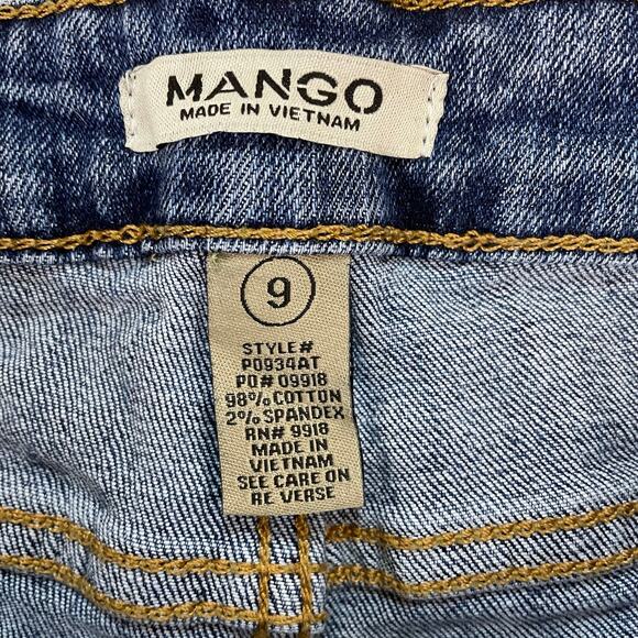 Mango Mickey Mouse Denim Shorts Size 9 Blue Embroidered Jean Cutoffs Disney - Picture 3 of 7